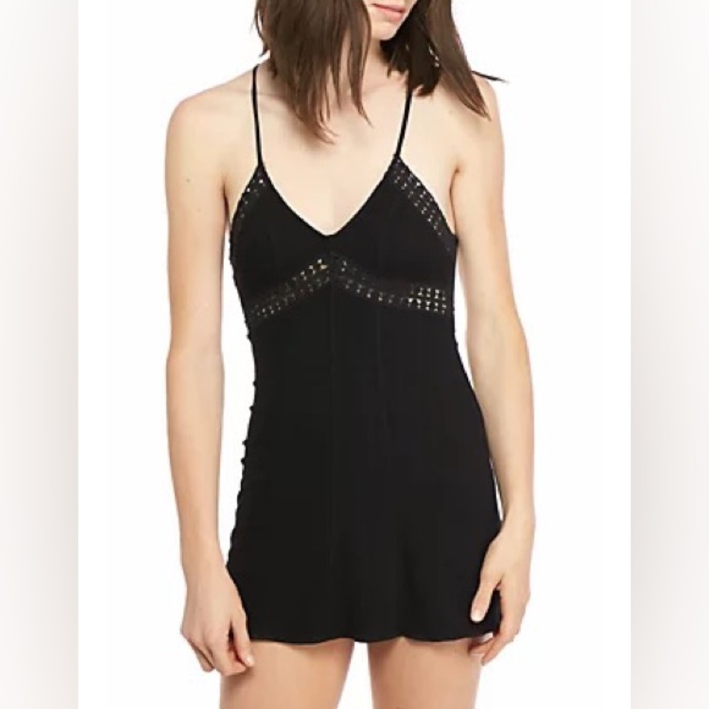 NWT FREE PEOPLE Sweet Talker Slip Dress Size M in Black